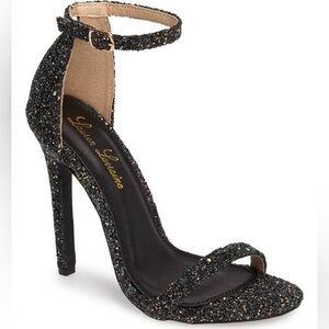 Lauren Lorraine navy glitter ankle strap Naomi heels 7.5